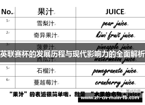英联赛杯的发展历程与现代影响力的全面解析